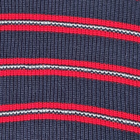 NWT Cotton Emporium Girls Navy Red Stripe Knit Sweater Medium - Picture 4 of 6